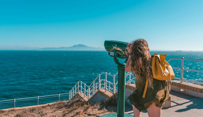 Looking over the sea from Gibraltar